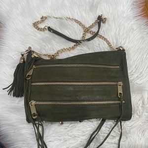 Rebecca minkoff olive green suede crossbody